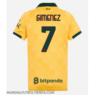 Camiseta AC Milan Santiago Gimenez #7 Tercera Equipación Replica 2025-26 para mujer mangas cortas Camiseta AC Milan Santiago Gimenez #7 Tercera Equipación Replica 2025-26 para mujer mangas cortas